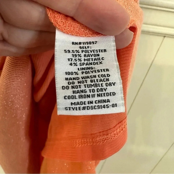19 Cooper Nordstrom Women's Short Sleeve Salmon Off-Shoulder Maxi Dress Sz S NWT - Picture 11 of 16